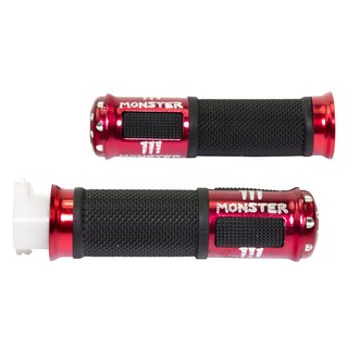 Handlebar Grips-set red with metal rings