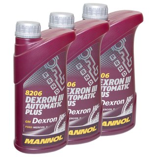 Gearoil Gear oil MANNOL Dexron III Automatic Plus 3 X 1 liter
