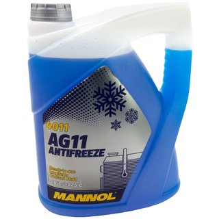 Khlerfrostschutz MANNOL Frostschutz Antifreeze 5 Liter Fertiggemisch -40C blau AG11 G11