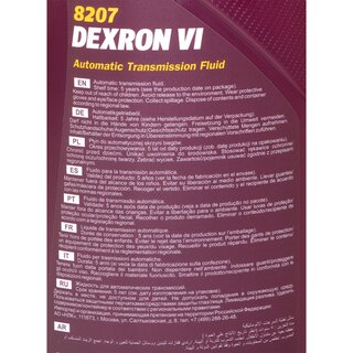 Getriebel Getriebe l MANNOL Dexron VI Automatik 5 X 1 Liter