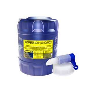 Antifreeze MANNOL Advanced Antifreeze -40  C 20 Liter yellow incl. outlet tap