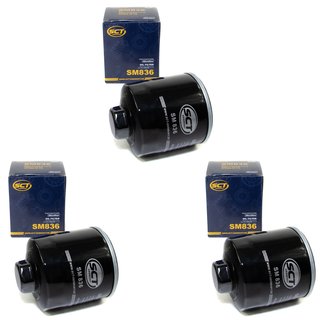 Oil filter engine Oilfilter SCT SM 836 Set 3 Pieces