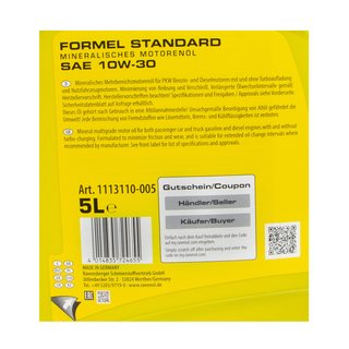 Engineoil set Formula Standard SAE 10W-30 5 liters + Oil Filter SM102