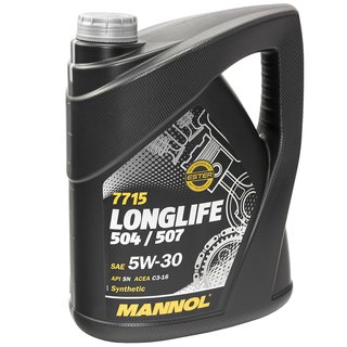 Motorl Set Longlife 5W-30 API SN 5 Liter + lfilter SM5092