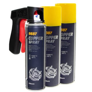 Kupfer Paste Spray Cooper Spray MANNOL 9887 3 X 250 ml mit Pistolengriff
