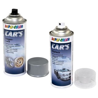 Rim Lacquer Spray Cars Dupli Color 385919 silver 400 ml + clear lacquer 385858 400 ml