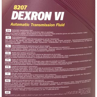 Getriebel Getriebe l MANNOL Dexron VI Automatik 4 X 4 Liter
