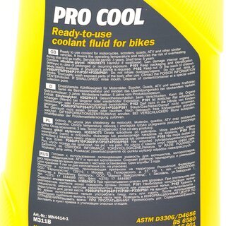 Radiatorantifreeze coolant readymixture MANNOL Pro Cool 10 X 1 liters