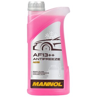 Khlerfrostschutz MANNOL AF13++ Antifreeze 1 Liter Fertiggemisch -40C rot