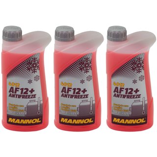 Radiatorantifreeze MANNOL Longterm Antifreeze 3 X 1 liters premix -40C red