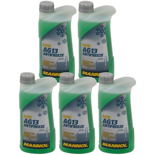 Khlerfrostschutz MANNOL Frostschutz Antifreeze 5 X 1 Liter Fertiggemisch -40C grn AG13 G13