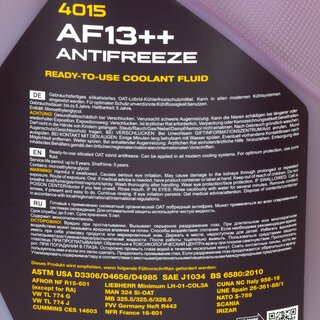 Radiatorantifreeze MANNOL AF13++ Antifreeze 4 X 5 liters ready mix -40C red