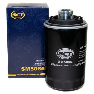 Engine Oil Set 5W-30 5 liters + oil filter SCT SM5086 + Oildrainplug 48871