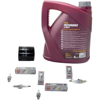 Maintenance package oil 4L + oil filter + spark plugs