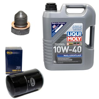 Engine oil set MOS2 low viscosity 10W-40 5 liters + Oil Filter SCT SM111 + Oildrainplug 12281