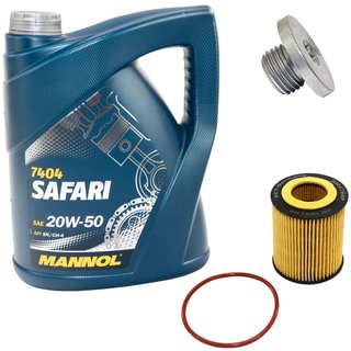 Engine Oil Set 20W-50 5 liters + oil filter SCT SH4784P + Oildrainplug 04572