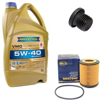 Motorl Set VMO SAE 5W-40 5 Liter + lfilter SH4784P + lablassschraube 48874