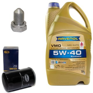Motorl Set VMO SAE 5W-40 5 Liter + lfilter SM107 + lablassschraube 48871