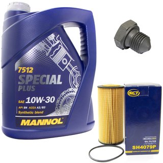 Motorl Set Special Plus 10W-30 API SN 5 Liter + lfilter SH4079P + lablassschraube 03272