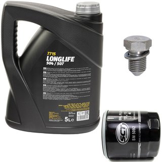 Engineoil set Longlife 5W30 API SN 5 liters + Oil Filter SM5092 + Oildrainplug 48871
