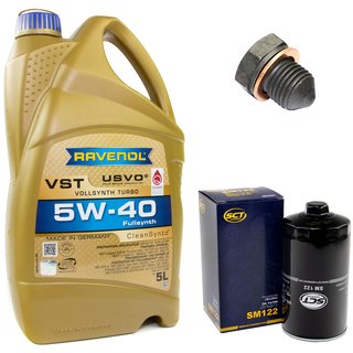 Engineoil set VollSynth Turbo VST SAE 5W-40 5 liters + Oil Filter SM122 + Oildrainplug 12281