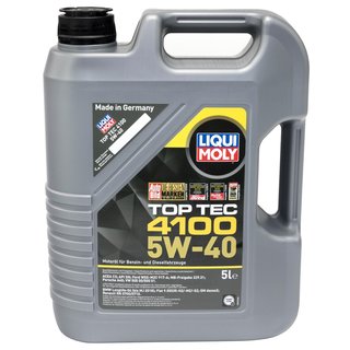 Engineoil set Top Tec 4100 5W-40 5 liters + Oil Filter SH4790P + Oildrainplug 171173