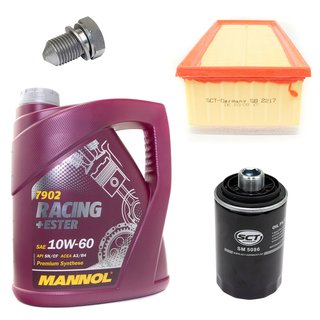 Engineoil set Racing+Ester 10W60 4 liters + Oil Filter SM5086 + Oildrainplug 48871 + airfilter SB2217