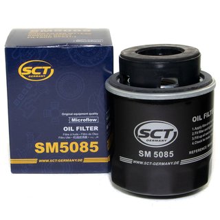 Engine Oil Set 5W-40 5 liters + oil filter SCT SM5085 + Oildrainplug 15374 + Airfilter SB2117