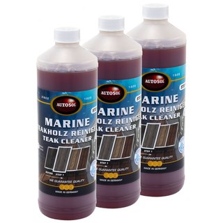 Marine Teakwood Cleaner Woodcleaner Autosol 11 015110 3 X 1 Liter Bottle