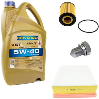 Engineoil set VollSynth Turbo VST SAE 5W-40 5 liters + Oil Filter SH427P + Oildrainplug 48871 + Airfilter SB2215