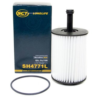 Engine Oil Set 5W-30 5 liters + oil filter SCT SH427P + Oildrainplug 48871 + Airfilter SB2246
