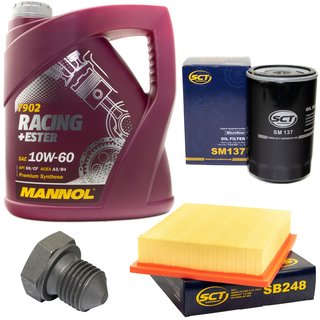 Engineoil set Racing+Ester 10W60 4 liters + Oil Filter SM137 + Oildrainplug 03272 + Airfilter SB248