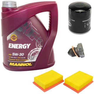 Engine Oil Set 5W-30 4 liters + oil filter SCT SM196 + Oildrainplug 12281 + Airfilter SB2007