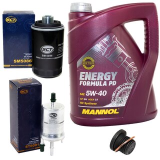 Inspectionpackage Fuelfilter ST 6091 + Oilfilter SM 5086 + Oildrainplug 171173 + Engine oil 5W-40 MN7913-5