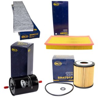 Filter Set Inspektion Kraftstofffilter ST 374 + lfilter SH 4791 P + Luftfilter SB 994 + Innenraumfilter SAK 214