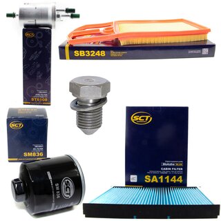 Filter set inspection fuelfilter ST 6108 + oil filter SM 836 + Oildrainplug 48871 + air filter SB 3248 + cabin air filter SA 1144