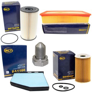 Filter Set Inspektion Kraftstofffilter SC 7047 P + lfilter SH 4049 P + lablassschraube 48871 + Luftfilter SB 2217 + Innenraumfilter SA 1166