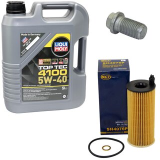 Motorl Set 5W-40 5 Liter + lfilter SH 4076 P + lablassschraube 08277