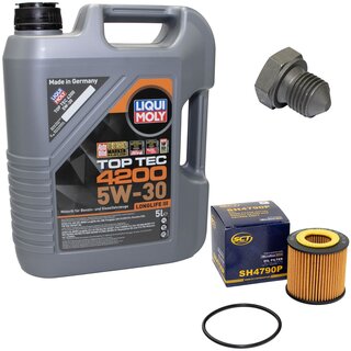 Engine Oil Set 5W-30 5 liters + Oilfilter SCT SH 4790 P + Oildrainplug 03272