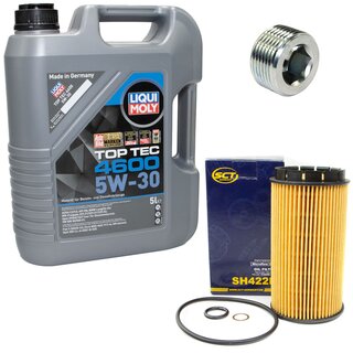 Engine Oil Set 5W-30 5 liters + Oilfilter SCT SH 422 P + Oildrainplug 38179