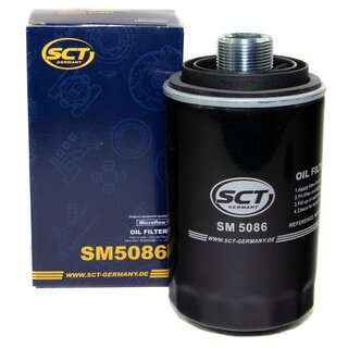 Engine Oil Set 5W40 5 liters + Oilfilter SCT SM 5086 + Oildrainplug 47197