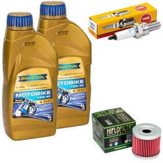 Maintenance package oil 2 liters + oil filter + spark plug