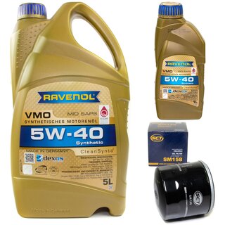Motor oil set of Engine Oil RAVENOL VMO SAE 5W-40 6 liter + oil filter SM 158