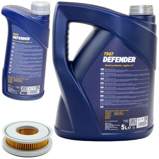 Motorl Set Motorl teilsynthetisch MANNOL Defender 10W-40 API SN 6 Liter + lfilter SH 4765