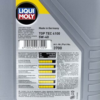 Engine oil Top Tec 4100 5W-40 Liqui Moly 8 X 1 liters